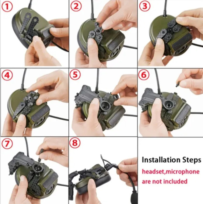 Кріплення чебурашка для навушників Peltor та Sordin на шолом (Чорний) Київ - фото 4