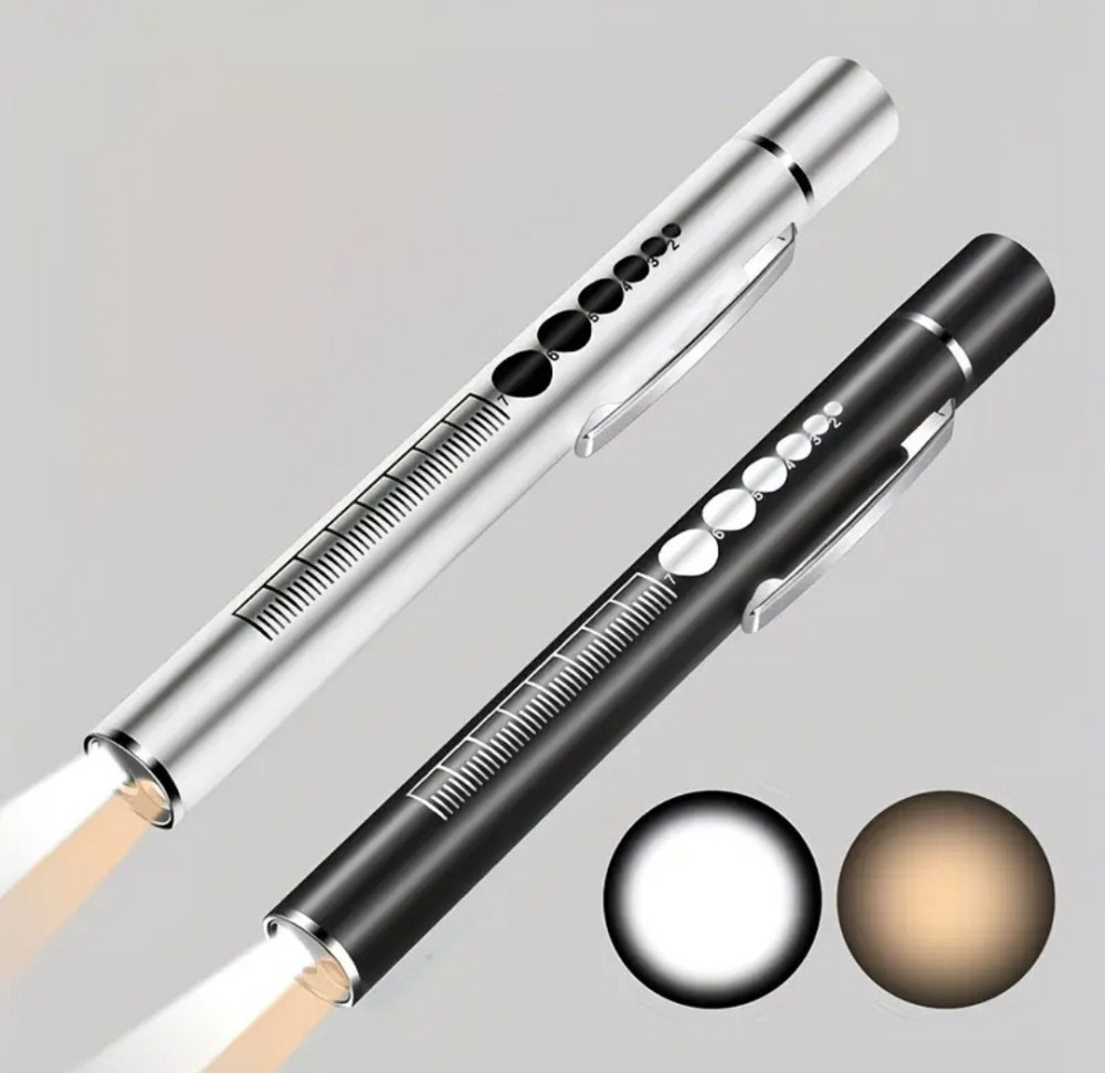 Ліхтарик 2 в 1 біле та жовте світло usb чорний Київ - фото 5