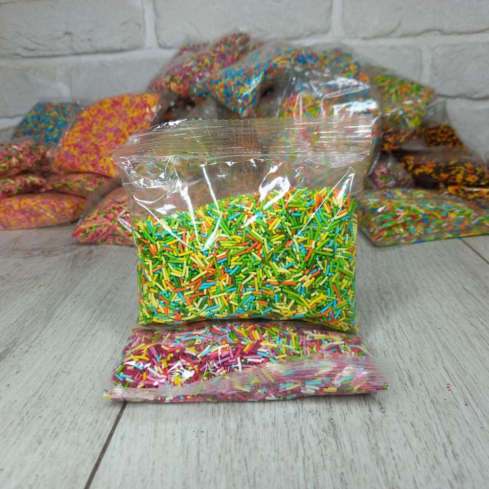 Посипка кондитерська цукрова різнобарвна «Палички» Наволода мікс, 100 г для декору випічки Харків - фото 6