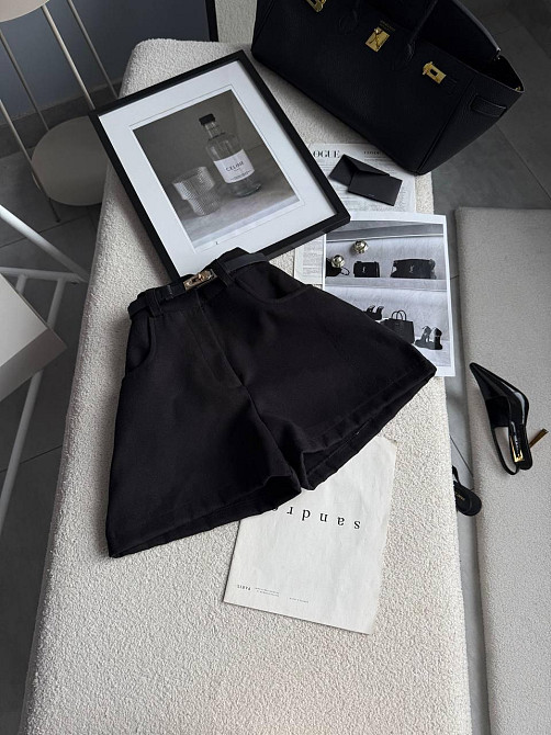 Женские базовые повседневные шорты турецкий кашемир Черный, 46 Одесса - изображение 2