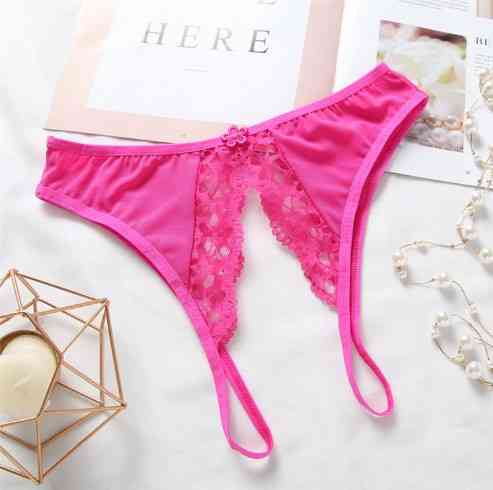 Еротичні трусики малинові з розрізом - розмір універсальний (на резинці) Київ