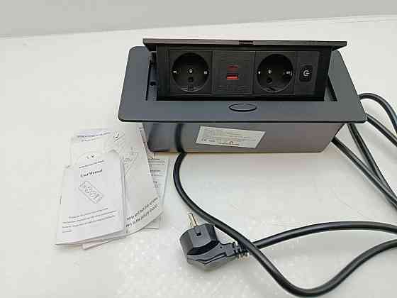 Врізна подвійна розетка 1*USB, 1*Type-C з кнопкою вимкнення Луцк