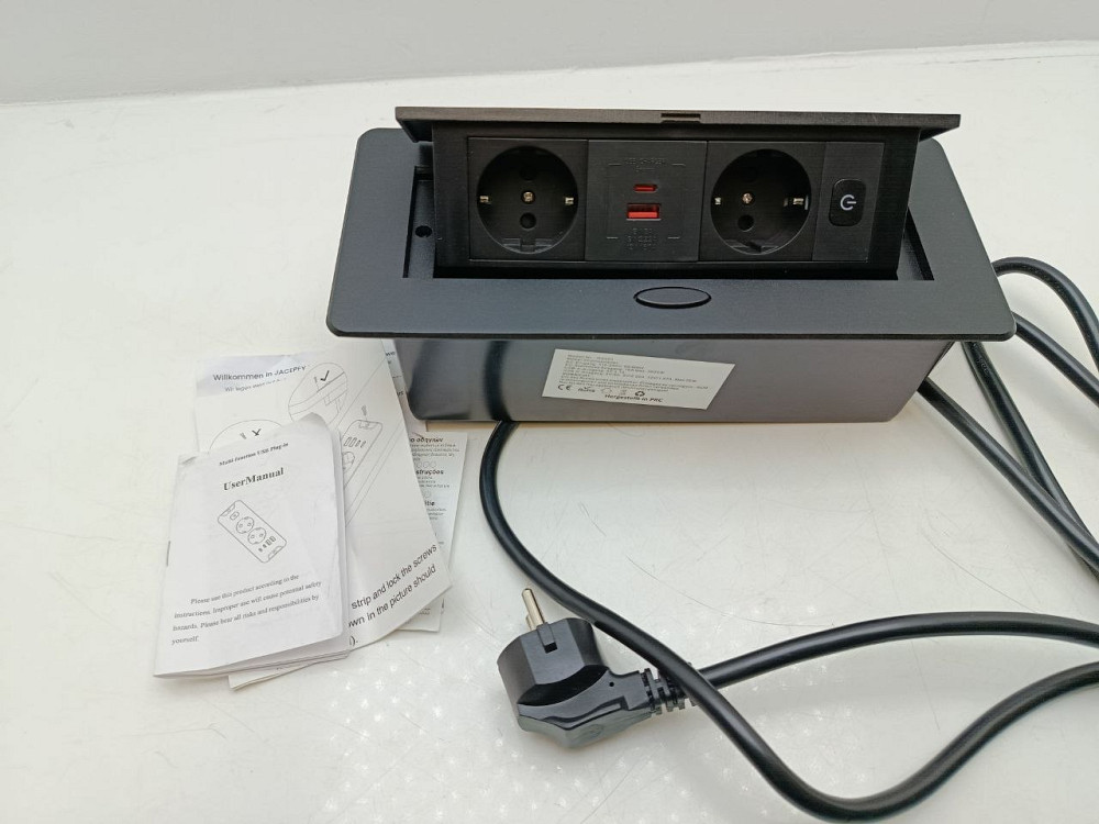 Врізна подвійна розетка 1*USB, 1*Type-C з кнопкою вимкнення Луцьк - фото 3