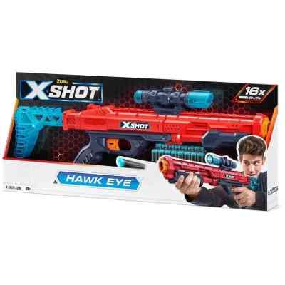 Игрушечное оружие Zuru X-Shot Red Быстрострельный бластер EXCEL Hawk Eye (16 патронов) (36435R) Винница