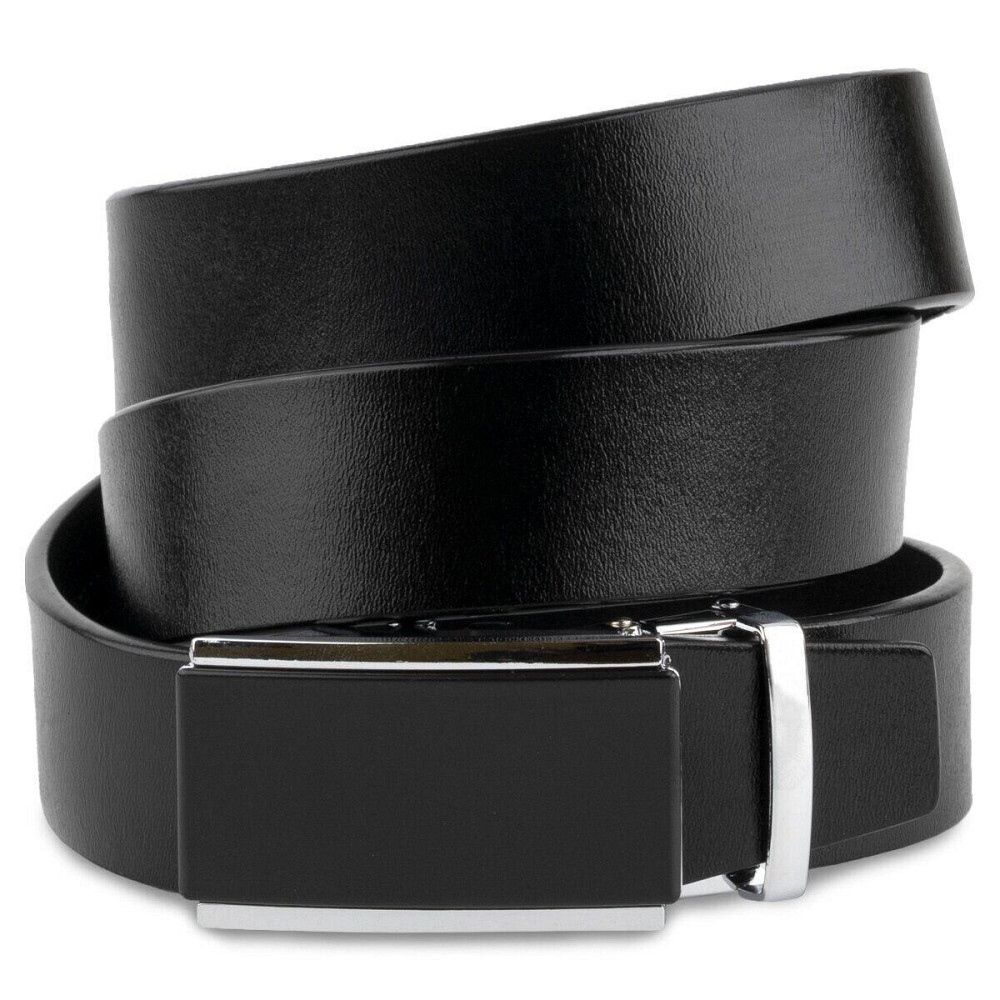 Ремень мужской черный прямоугольник Vintage 20257 Черный Киев - изображение 1