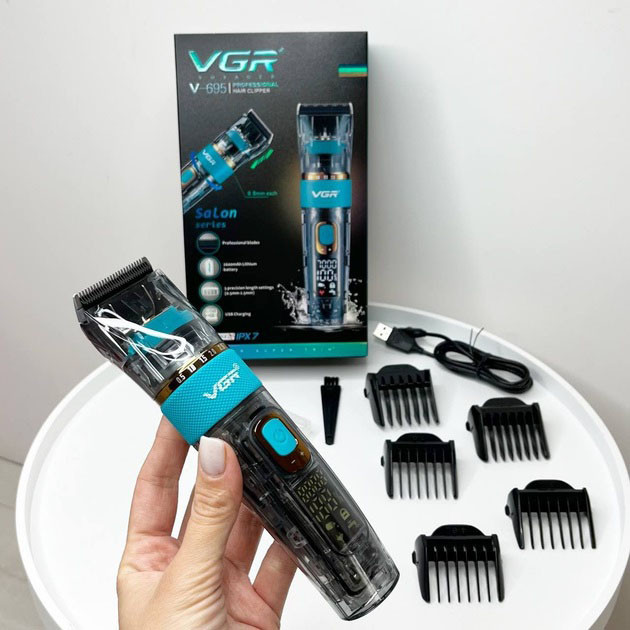 Машинка для стрижки на акумуляторі VGR V-695, Машинка для стрижки волосся з регульованою довжиною QX-12 Львів - фото 16