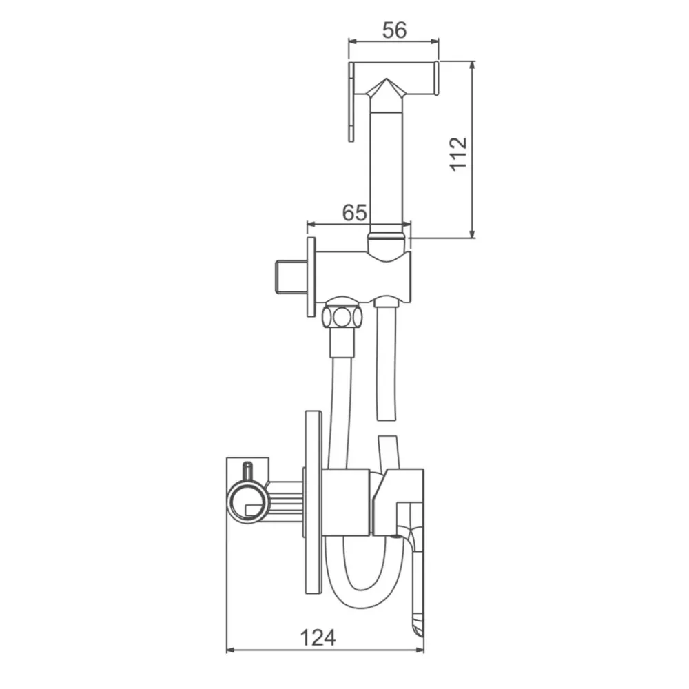 Гігієнічний душ прихованого монтажу GAPPO G7248 білий/хром Київ - фото 8