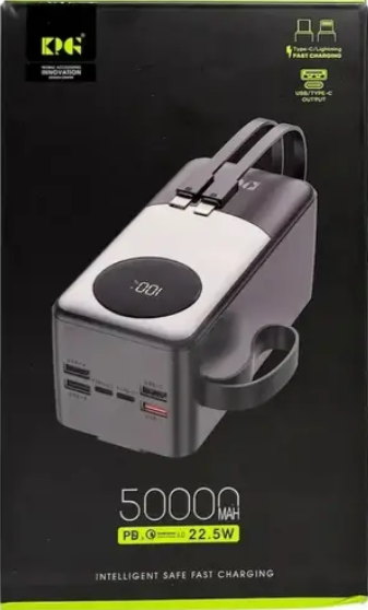 Зовнішній акумулятор Power Bank KP KPG-402X 40000 мАг 22.5Вт, QC 3.0, 4 USB, 2 Type-C, дисплей Одеса - фото 8