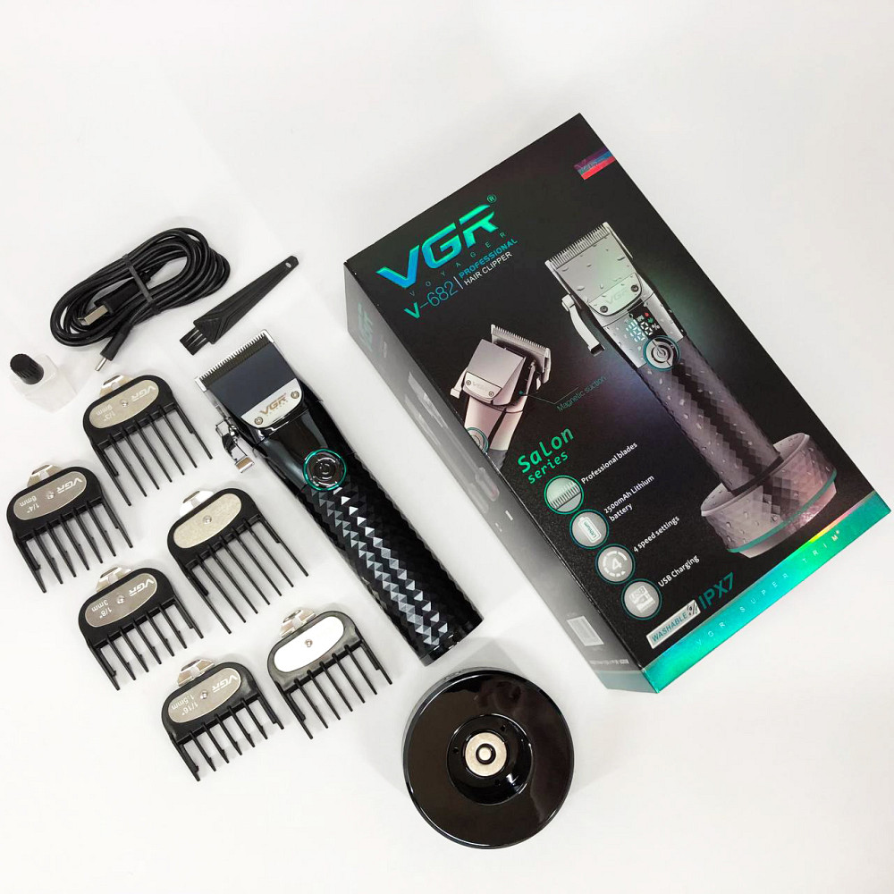 Машинка для стрижки акумуляторна з насадками VGR V-682, Машинка для стрижки волосся професійна LG-71 Львів - фото 5