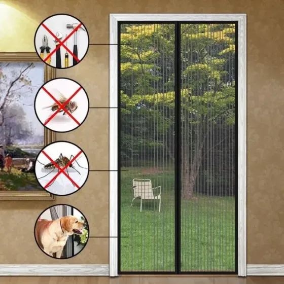 Москитная сетка на магнитах Magic Mesh, Антимоскитная штора на дверь, Сетка против москитов 210х100 см Коломыя