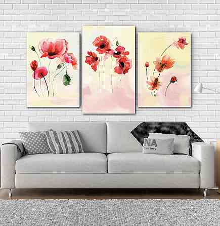 Модульна картина Квіти Маки Art-227_3 Київ