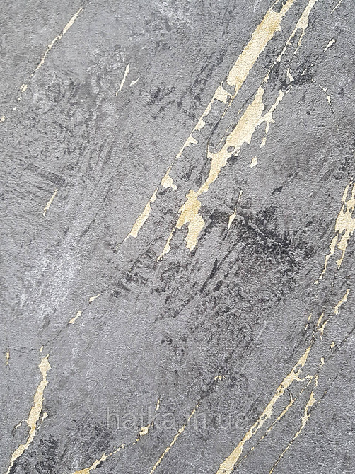 Обои виниловые на флизелине AS creation The Bos 0.53х10 под мрамор черные серые с золотистым Киев - изображение 3