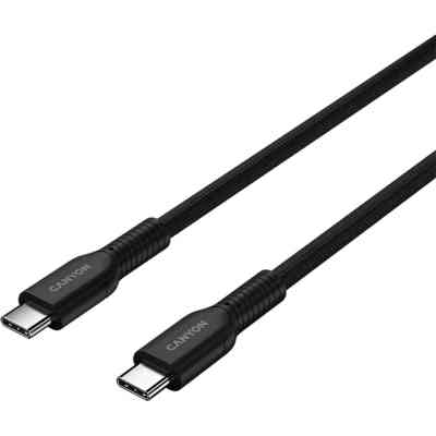 Дата кабель USB-C to USB-C 1.0m OnWire 60CL C-C 60W COLOR Braided 1m Black Canyon (CND-CCAP60AB10B) Винница