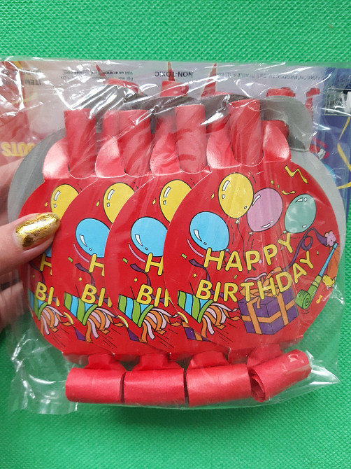 Язычок гудок для Дня Рождения 8 штук разноцветный Киев - изображение 3