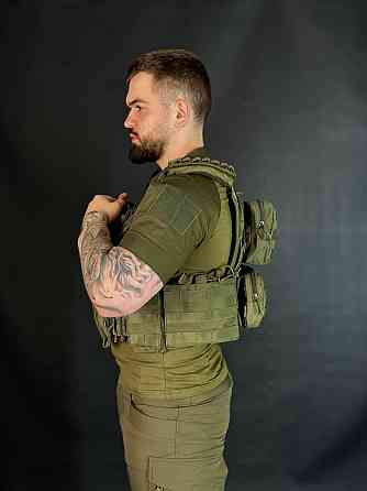 Плитоноска олива yakeda зі швидким скиданням штурмова чоловіча плитоноска з 9 сумками   WAR Львів