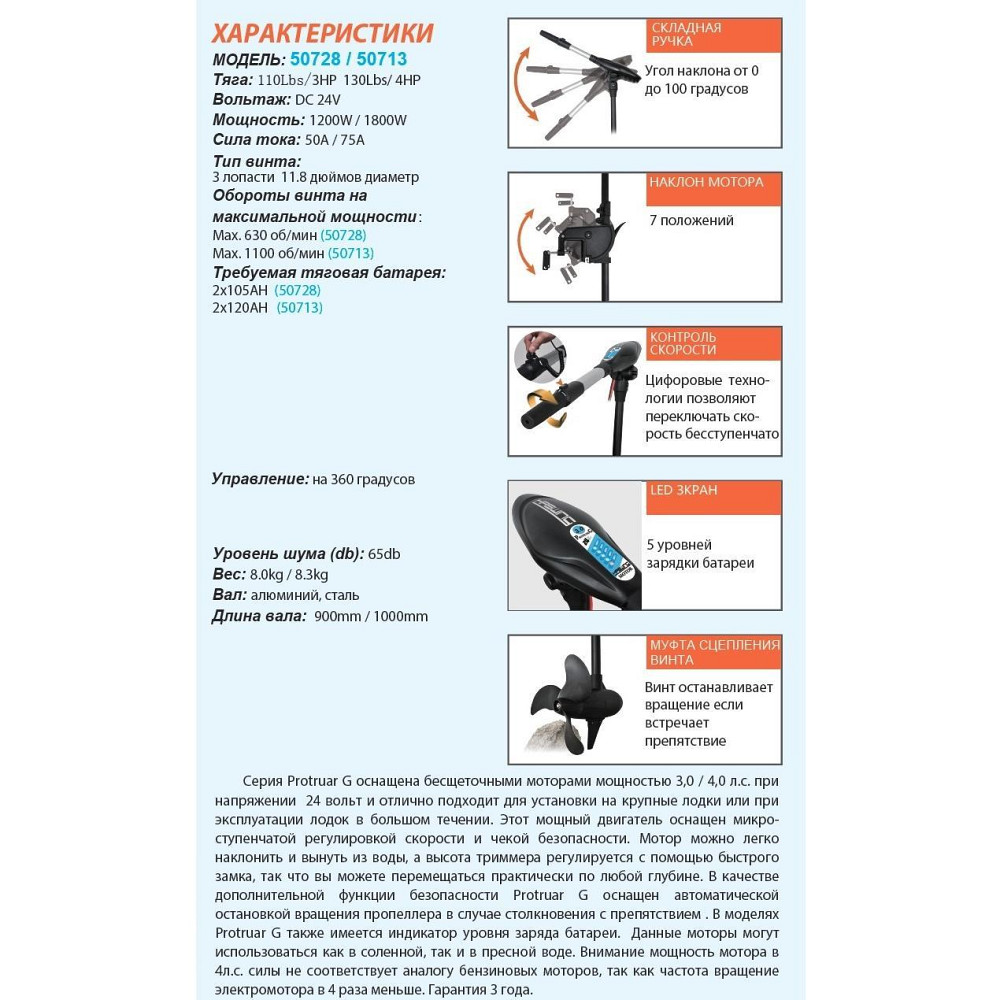 Электромотор Haswing Protruar G 3 л.с.  110lbs 24В Киев - изображение 2
