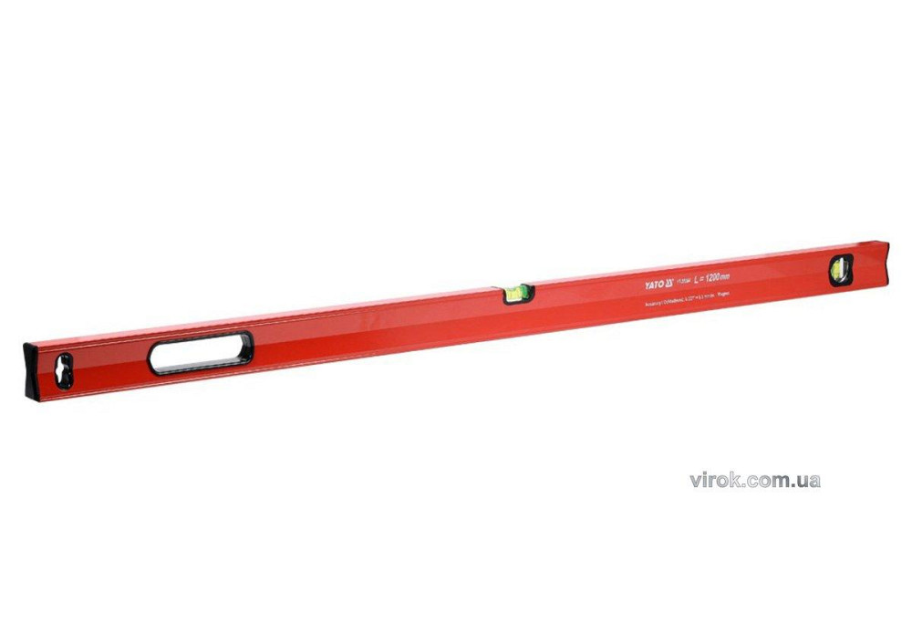 Рівень алюмінієвий з магнітом YATO : L= 120 см. 2 капсули, 1 ручка [10/20/340] Одеса - фото 1