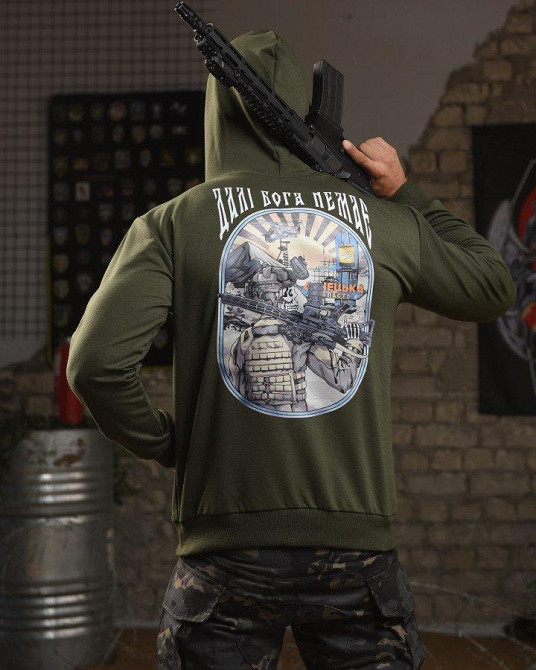 Худи maklin   Далі Бога Немає  олива НП4879 Одесса - изображение 2