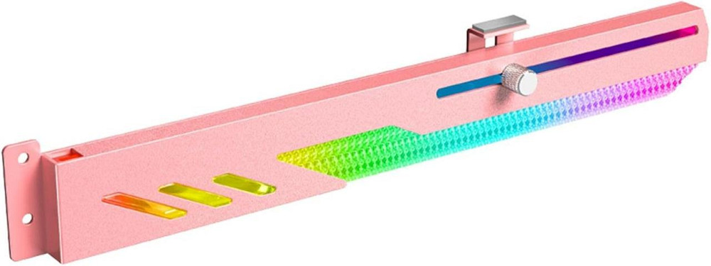 Поддержка опора подставка для видеокарты GPU с ARGB-подсветкой стальной корпус, раздвижная розовая 5V для ПК Киев - изображение 1