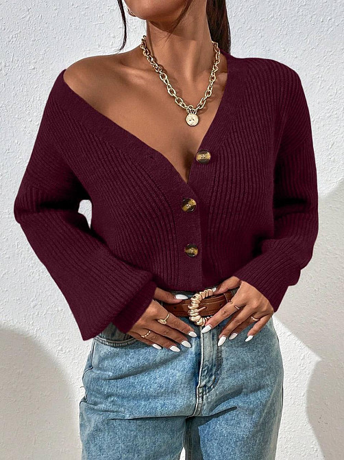 Женский стильный кардиган акрил/шерсть Бордо Одесса - изображение 1