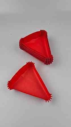 Тартолітка для кексів Тр130 трикутна червона H30 (100 шт.) (1 уп.) Харків