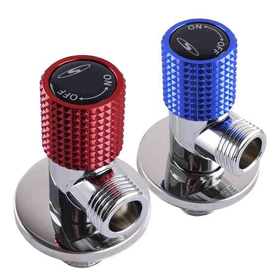 !!Набір кранів кутових кераміка SOLOMON EXCLUSIVE 1/2″X1/2″ 9889 RED/BLUE (1уп.) Луцк