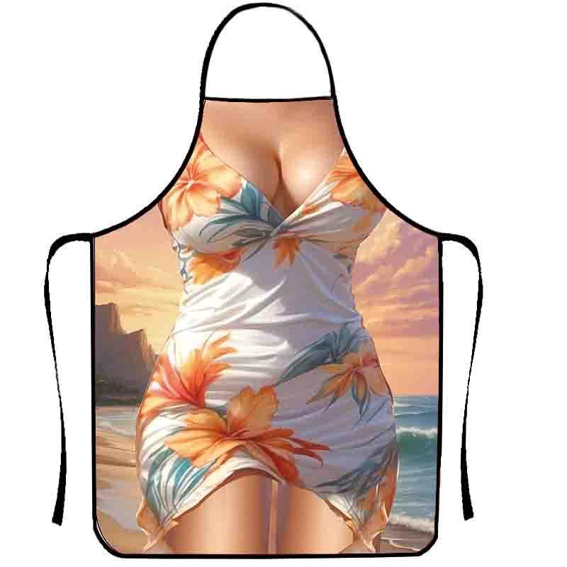 Фартух з приколом для жінок Сукня с квітами 80 на 60 см різнобарвний Київ - фото 1