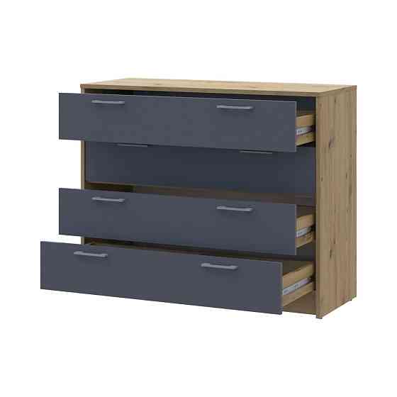 Комод Doros Ронди Дуб Артизан/Графит 4 ящика 100х40х82 DRS-011781 (41516186) Днепр