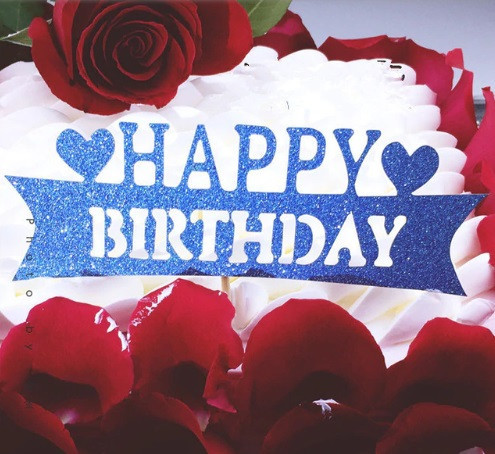 Топпер для торта Happy Birthday 15 на 4 см синий Киев - изображение 1