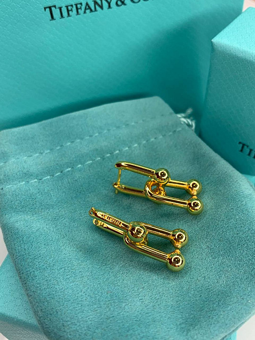 Брендові сережки Тіффані Tiffany, позолота, є лого, люкс якість/упаковані в мішечок Одеса - фото 3