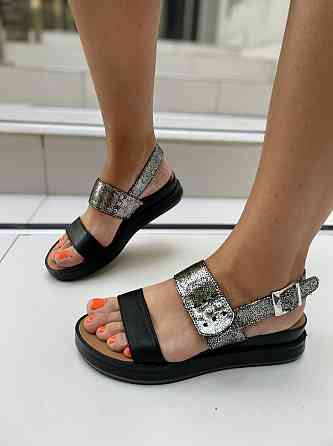 Kentro Босоніжки жіночі KENTO 3127 чорний/срібні (літо, шкіра натуральна) (926) Коломыя