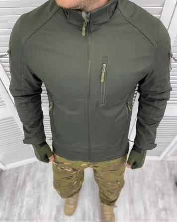 Армійська тактична куртка Combat (тканина soft-shell) на флісі Оливковий XXL Вінниця - фото 1