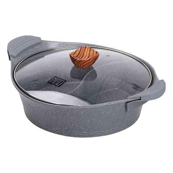 Алюминиевая кастрюля Ø 30 см Мрамор с антипригарным покрытием серый MGC HP-4-413G Киев