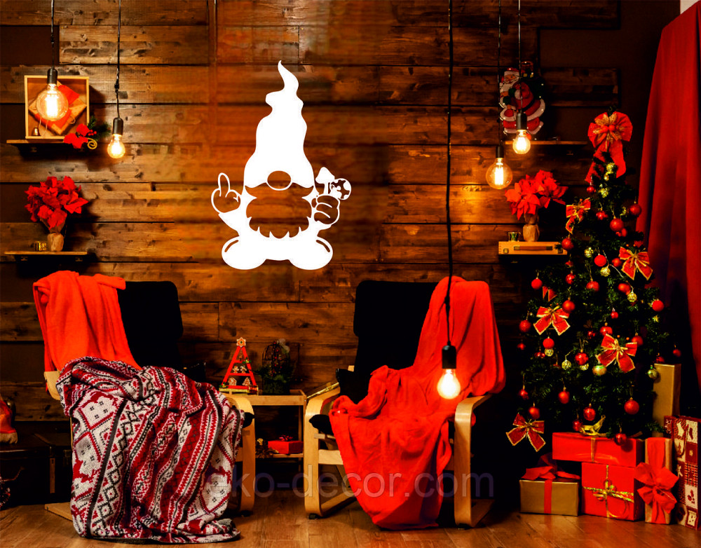 Декоративное настенное Панно «Гном», Декор на стену 110*73 см, Белый Киев - изображение 4