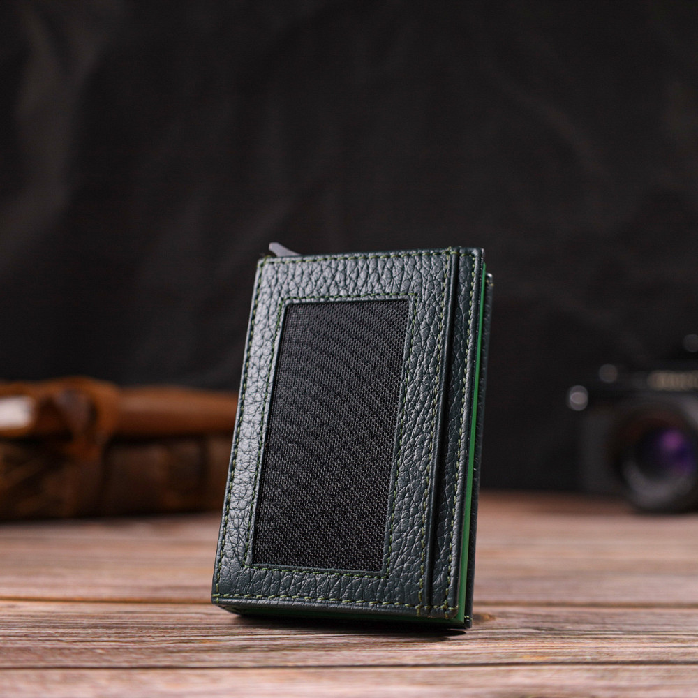 Картхолдер унисекс в три сложения с автоматическим мехнизмом из натуральной кожи флотар CANPELLINI 21932 Киев - изображение 9