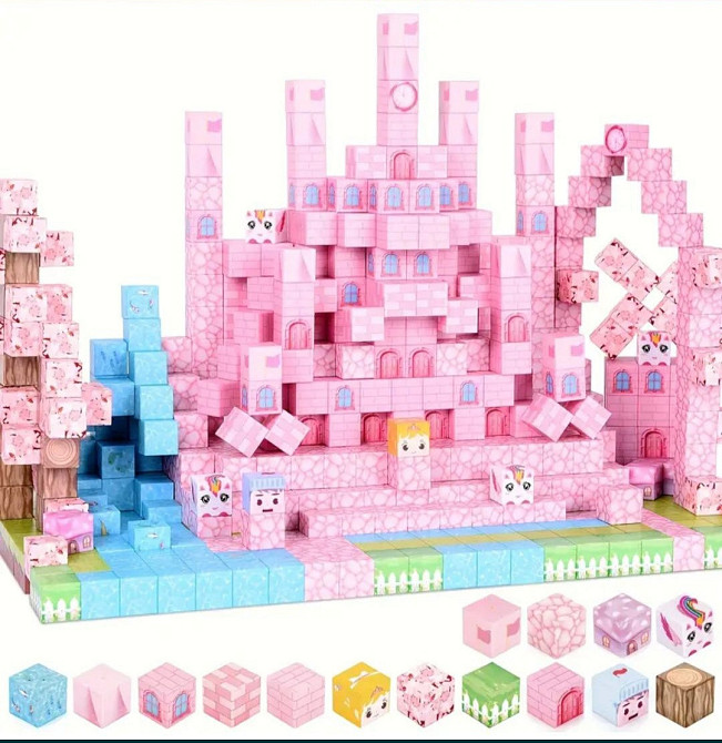 Магнітний конструктор Minecraft – 100 блоків | Кубики на магнітах Майнкрафт Київ - фото 1