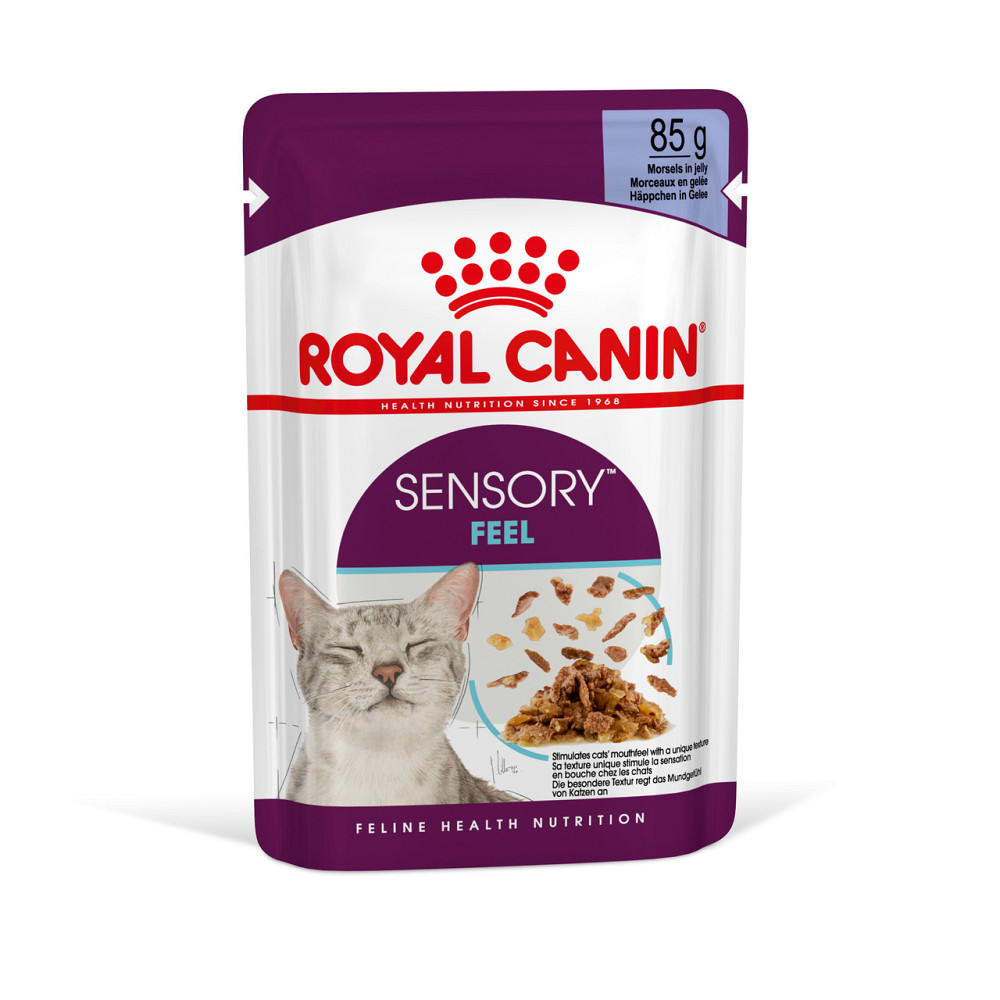 Вологий корм для дорослих котів ROYAL CANIN SENSORY FEEL JELLY шматочки у желе 85г, стимулює відчуття корму Київ - фото 1