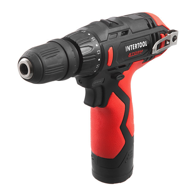 Дриль-шурупокрут акумуляторний, 12 В, 30 Nm, 0-350/0-1300 об/хв, патрон 0,8-10 мм, 2,0 Аг, знімний патрон INTERTOOL WT-0318 Київ - фото 2