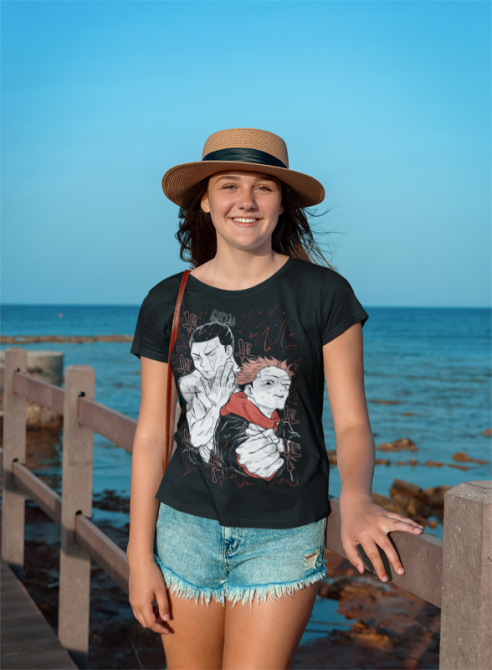 Футболка чоловіча з аніме принтом Магічна битва оверсайз (S/M/L) Чорний AnimeJ0767 Дніпро - фото 3