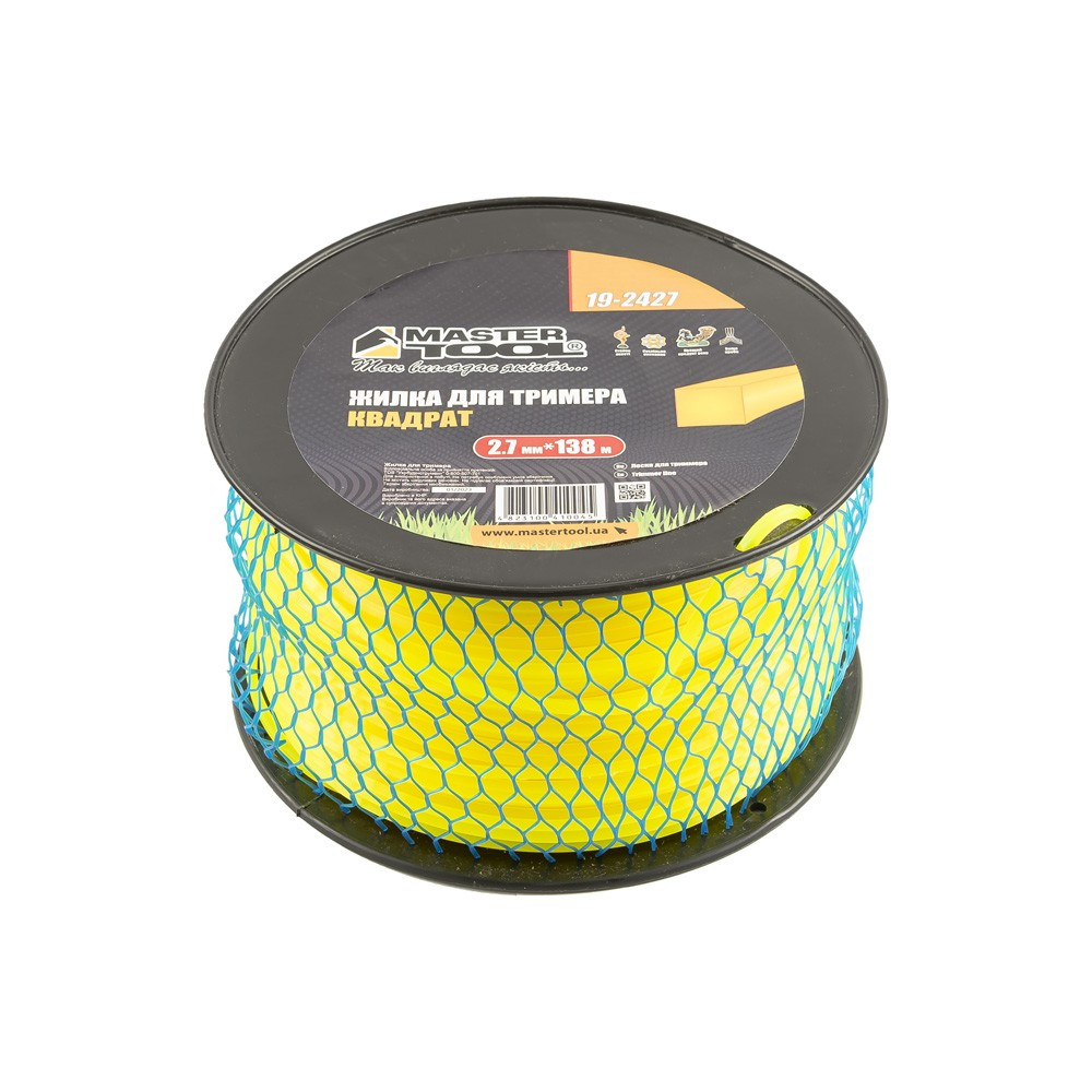 Жилка для тримера MASTERTOOL КВАДРАТ 2,70 мм 138 м котушка 19-2427 Коломия - фото 1