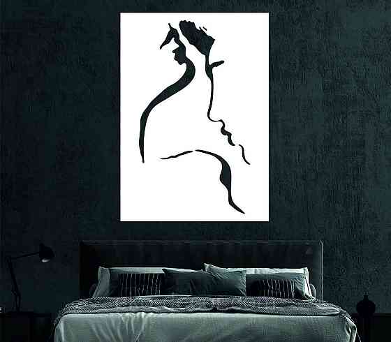 Декоративное настенное Панно «Силуэт пары», Декор на стену 50*35 см, Белый Киев