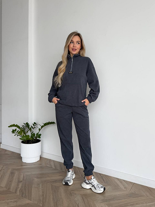 Женский стильный повседневный костюм двойка трикотажный ольвет Графит, 50/52 Одесса - изображение 1