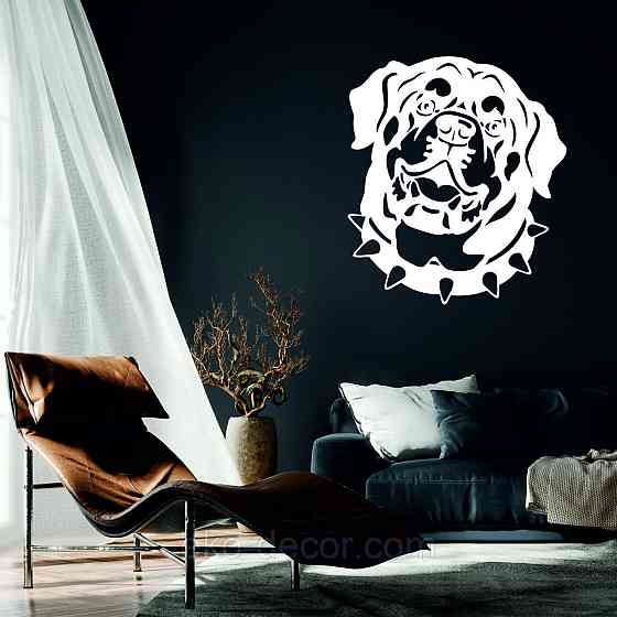 Декоративне настінне Панно  «Ротвейлер» , Декор на стіну 50*44 см, Білий Київ