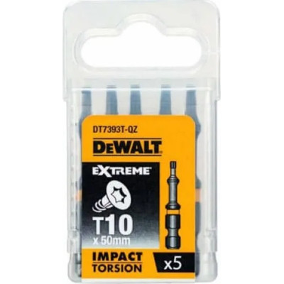 Набор бит DeWALT IMPACT TORSION, ударные, Torx, Т10, L= 57 мм, 5 шт (DT7393T) Винница - изображение 1