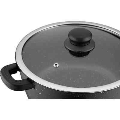 Кастрюля Ardesto Gemini Anzio скляна кришка 20 см 2,5 л чорна (AR2420GE) Винница