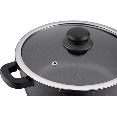 Каструля Ardesto Gemini Anzio скляна кришка 20 см 2,5 л чорна (AR2420GE) Вінниця - фото 2