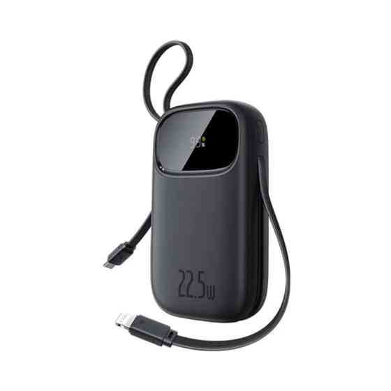 Зовнішній акумулятор Baseus EnerFill FC31 Digital Display Power Bank with 2 Built-in Cables 20000mAh 22.5W Cosmic Black Київ