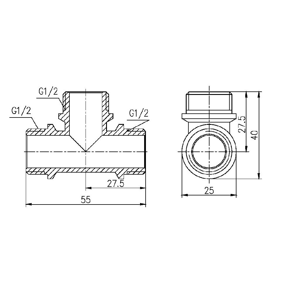 Тройник Thermo Alliance Forte 1/2" НН SF36715 Київ - фото 2