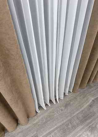 Шторная ткань микровелюр Petek YL цвет капучино 1701ш Киев