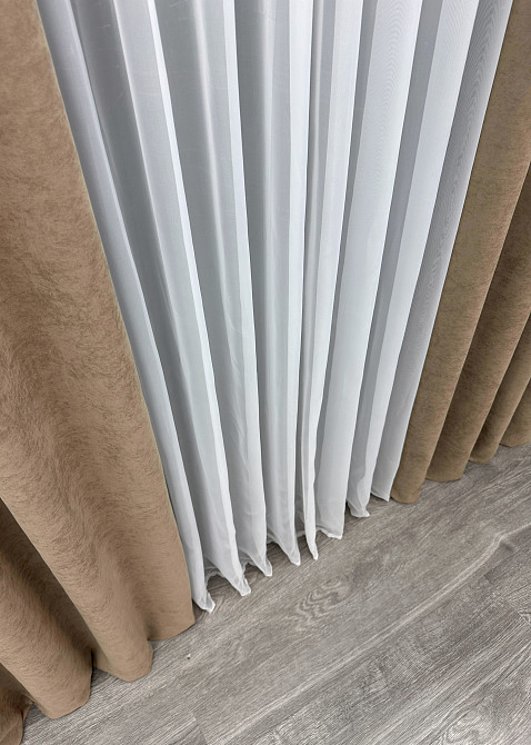 Шторна тканина мікровелюр Petek YL колір капучино 1701ш Київ - фото 6